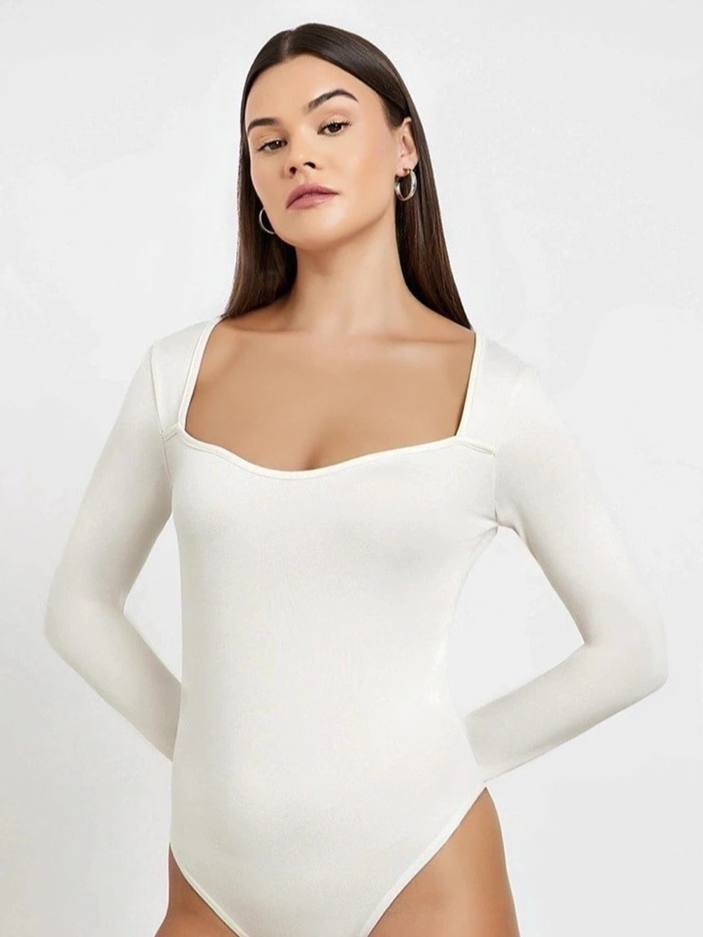 Abercrombie & Fitch Original Contour Headway Squareneck Bodysuit White